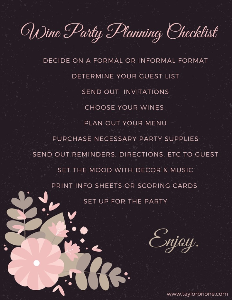 Wine Party Planning Checklist